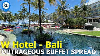 Seminyak Balis Best Hotel  The W  Fabulous Lunch Buffet Tour [upl. by Diamante961]