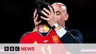 Luis Rubiales suspended by Fifa over Womens World Cup kiss  BBC News [upl. by Varhol186]