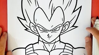 HOW TO DRAW VEGETA SSJ BLUE [upl. by Darreg]