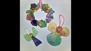 Sea Glass amp Shell Angels Wreath Ornaments [upl. by Elfstan]