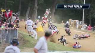 Scary Peoria TT Pro Singles Three Rider Crash [upl. by Eadrahs939]