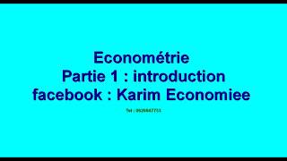 Économétrie partie 1  introduction [upl. by Langham]