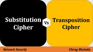 Difference between Substitution Cipher and Transposition Cipher  Substitution vs Transposition [upl. by Anikehs12]