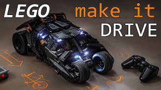 motorized moc RC LEGO Batman Tumbler 76240  76023 mod Batmobile upgrade remote control lightkit [upl. by Herwin]