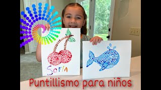 Técnica de puntillismo para niños manualidades para niños [upl. by Nussbaum947]