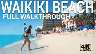 Waikiki Beach Walkthrough With Hotel Locations [upl. by Ellerahs]