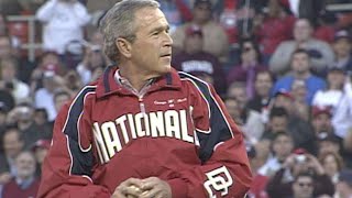 President George W Bush throws out the first pitch [upl. by Artsa279]