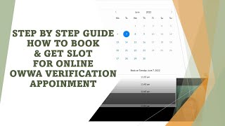 UPDATED PROCEDURE  HOW TO BOOK amp GET A SLOT FOR OWWA VERIFICATION APPOINTMENT [upl. by Eppes270]