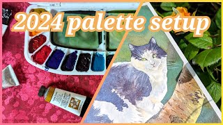 My 2024 Watercolour Palette SetUp [upl. by Nyvets827]