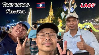 Boun That Luang Festival Vientiane Laos Festival 2023 Walking Tour 🇱🇦 [upl. by Uela]