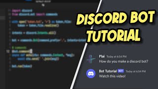 Discord Bot Tutorial 1  Running the bot  Creating Custom Commands [upl. by Ailefo]