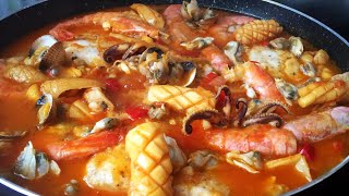 ZARZUELA DE PESCADOS Y MARISCOS DEL CANTÁBRICO EXQUISITA RECETA 1 [upl. by Gerrie664]