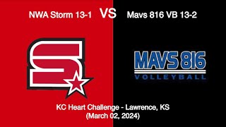 2024 NWA Storm 131 vs Mavs 816 VB 132 [upl. by Lacsap325]