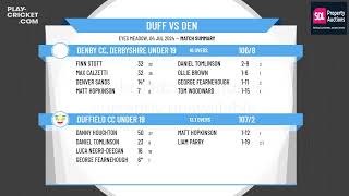 Duffield CC Under 19 v Denby CC Derbyshire Under 19 [upl. by Carolyne104]