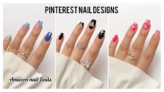 Easy aesthetic Pinterest nail art designs  Nail art at home [upl. by Yslek]