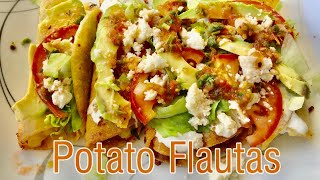 Potato Flautas with Tomato Salsa  Anahid Trejo [upl. by Hanford]