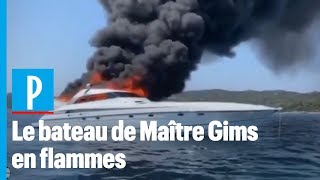 Corse  le rappeur Gims abandonne un bateau en feu [upl. by Rotberg]