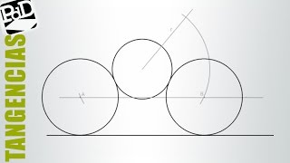 Circunferencia tangente a otra circunferencia y una recta conociendo su radio [upl. by Gaultiero]
