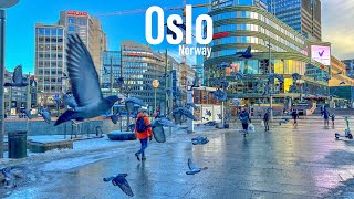 Oslo Norway 🇳🇴 February 2022  4KHDR Walking Tour  ▶91min [upl. by Warner98]