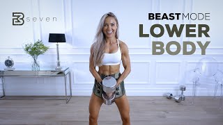 BEASTMODE LOWER BODY WORKOUT  Legs Quads Hamstrings Glutes  Day 7 [upl. by Winona]