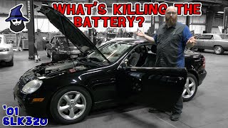 Whats draining the battery on this 01 Mercedes SLK320 CAR WIZARD shows how to find power draws [upl. by Weinreb302]