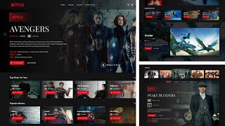 Netflix  Video Streaming website using HTML CSS amp jQuery  Complete One Video Website with Images [upl. by Wixted]