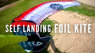 Self Landing a FOIL KITE  Backstalling on Side  How to self land safely a flysurfer Soul [upl. by Arny366]