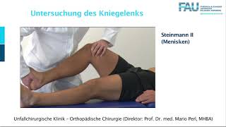 2 Kniegelenk UCH Ortho Untersuchung FAU [upl. by Bithia]