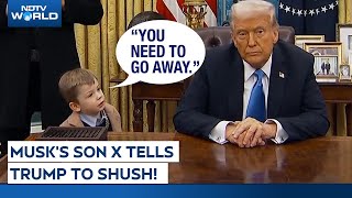 Musks Son Viral Video  Elon Musks Son X Æ Tells Donald Trump To Shush His Mouth  Trump News [upl. by Lledrev]