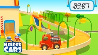 Helper cars  Cartoni animati per bambini Veicoli speciali e la gara di velocità [upl. by Ayikan]