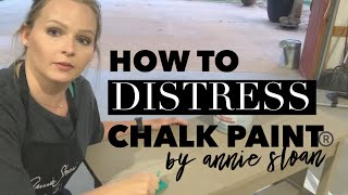 How To Distress Chalk Paint Furniture  DIY Sanding or Antiquing [upl. by Ahsitneuq]