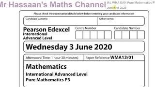 WMA13 IAL Edexcel P3 JuneOct 2020 Q1 Trigonometric Identities amp Equations [upl. by Nitsa]