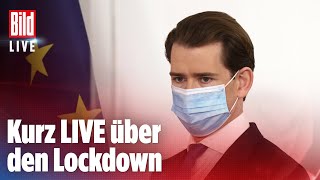 🔴 Kanzler Kurz LIVE über den neuen Lockdown in Österreich [upl. by Akahc]