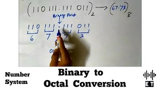 Number System  Binary to Octal Conversion [upl. by Adniled]