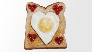 How to Make a Heart Fried Egg  Valentines Day Breakfast [upl. by Amilas]