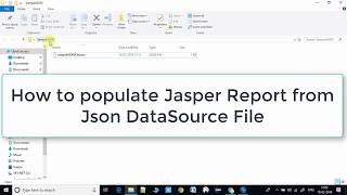 Populating Jasper Report with json datasource  Jasper Soft Studio [upl. by Matless537]