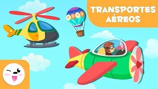 Medios de transportes aéreos para niños  Aprender vocabulario [upl. by Dupuis]