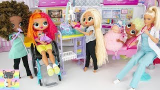 OMG LOL Surprise Neonlicious Lady Diva amp Swag with Baby Doll at Royal Bee Barbie Hospital [upl. by Asseniv177]