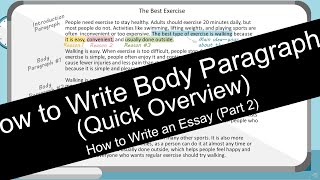 How to Write an Essay Body Paragraphs with Worksheet [upl. by Bywaters]