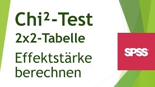 Effektstärke ChiQuadratTest in SPSS berechnen 2x2 Kreuztabelle  Daten analysieren in SPSS 73 [upl. by Milburn]