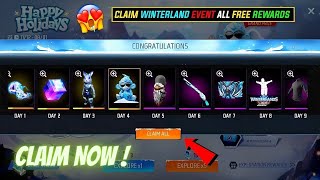 Claim Now 😍 M1887 snow skin 🥵 Free fire 2023 Winterland event free rewards 🔥 Garena free fire [upl. by Penn]