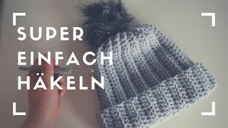 DIE EINFACHSTE MÜTZE HÄKELN häkelnmachtglücklich [upl. by Bourke]