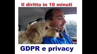 Il gdpr e la privacy in 10 minuti [upl. by Ytissac]