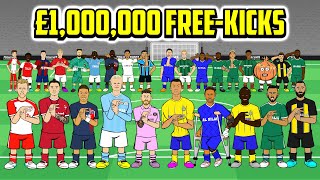 LAST FOOTBALLER TO MISS A FREEKICK WINS £1000000 Feat Ronaldo Messi Neymar Mbappe Haaland more [upl. by Auohc]