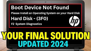 How to Fix Boot Device Not Found  Hard Disk 3F0  HP shorts [upl. by Acemat]