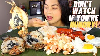 THE BEST FILIPINO BREAKFAST MUKBANG Daing na Bangus Longganisa Itlog na Maalat Garlic Fried Rice [upl. by Zarger]