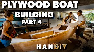 Building a Plywood Boat  Part 4  First Epoxy Layer Daggerboard and Rudder shaping [upl. by Atiluap]