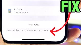 Sign Out Is Not Available Due to Restrictions iPhone SOLVED [upl. by Reldnahc542]