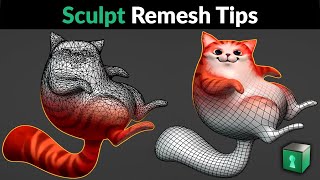 Blender Secrets  Voxel and Quad Remesh in Sculpt Mode check captions for updated shortcuts [upl. by Jalbert]