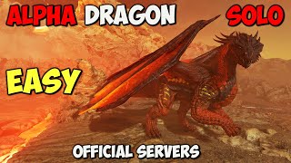 ARK Survival Ascended ALPHA Dragon EASY And SOLO Boss FIGHT [upl. by Lewej]